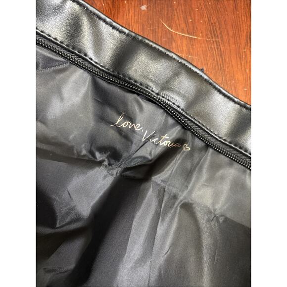 Victoria's Secret Weekender Tote Bag Large Black Zipper Top Travel Gym Commute - Picture 5 of 8